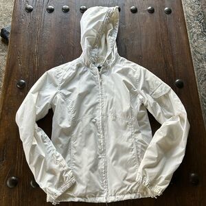 Eddie Bauer White Hooded Windbreaker